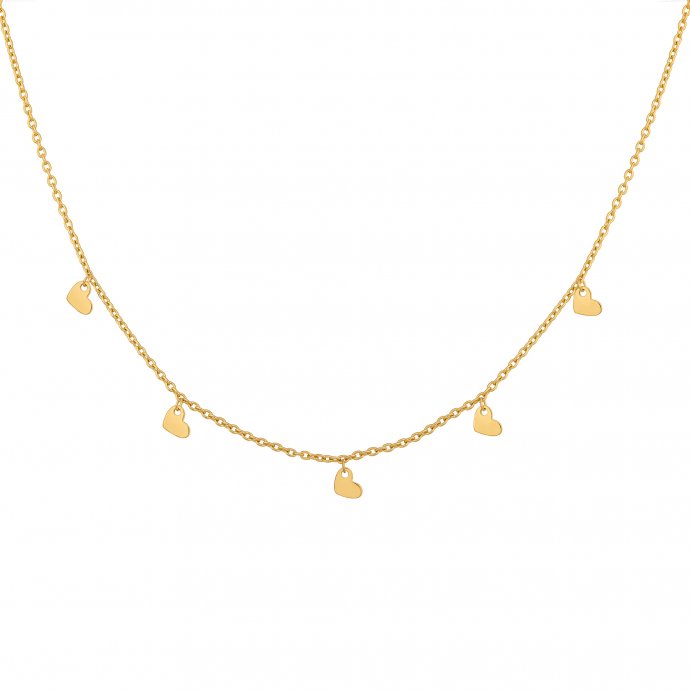 Collier 925 Silber vergoldet Anhänger Herzen