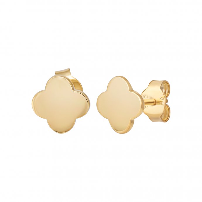 Ohrstecker 925 Sterling Silber gelb vergoldet Clover Kleeblatt