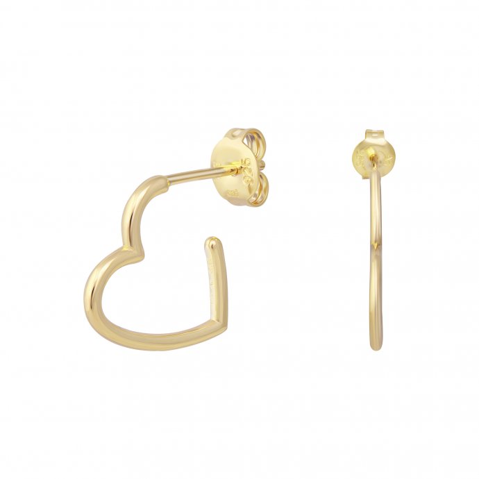 Creole 925 Sterling Silber gelb vergoldet Herz klein