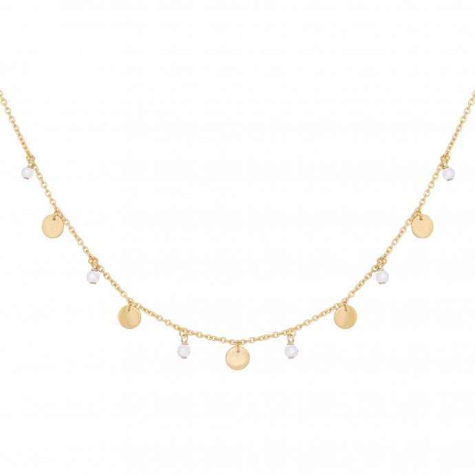 Collier 925 Silber vergoldet Rosenquarz Plättchen