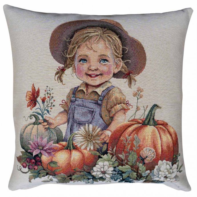 Kissenhülle Kürbis-Mädchen