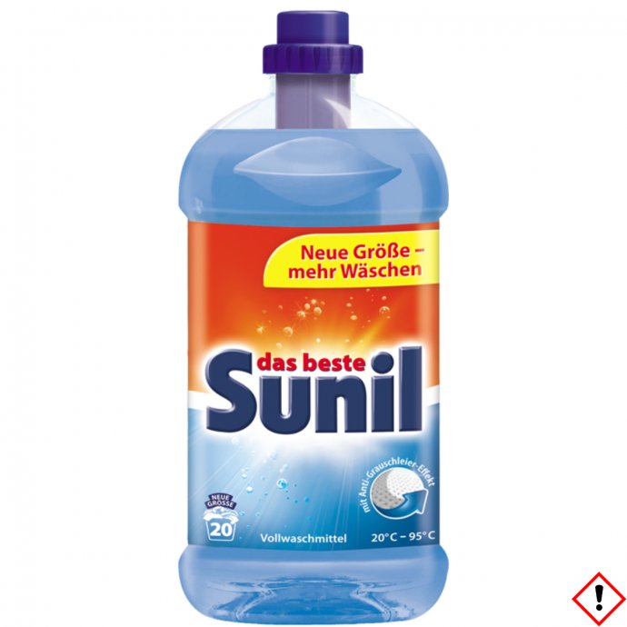 Sunil aktiv Vollwaschmittel mit Anti Grauschleier Effekt 20WL 1320ml