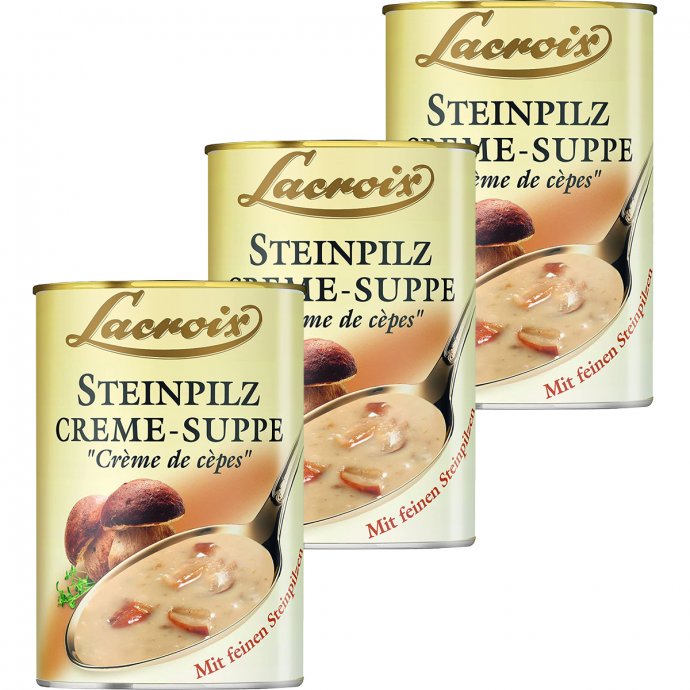 Lacroix Steinpilz Creme Suppe aromatisch lecker cremig 400ml 3er Pack