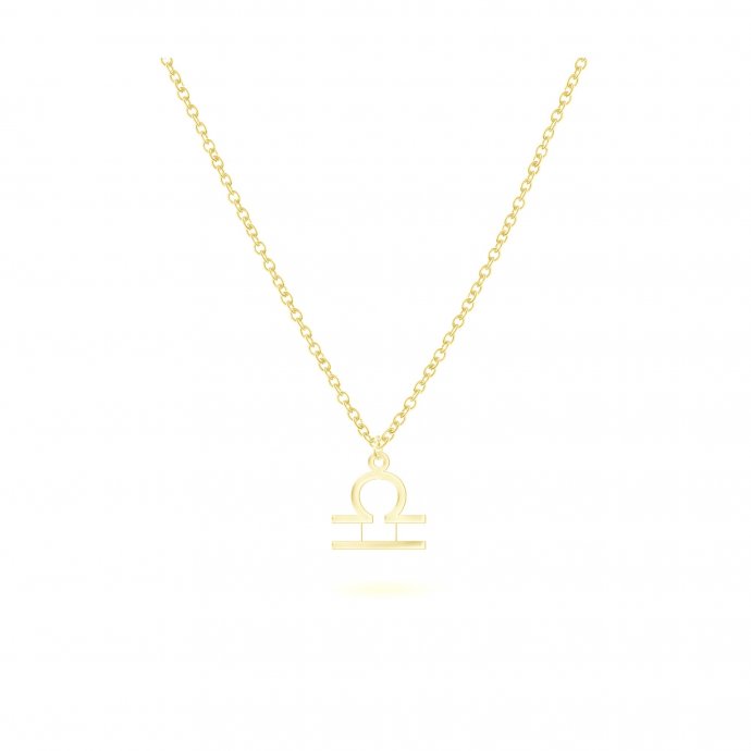 Anhänger mit Kette 925-Sterling Silber vergoldet Glänzend 42cm Waage