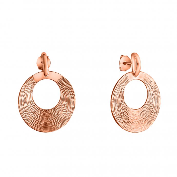 Ohrringe Silber 925 rosé-vergoldet mit diamantierter Oberfläche