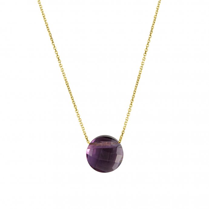 Halskette 375/- Gelbgold Amethyst