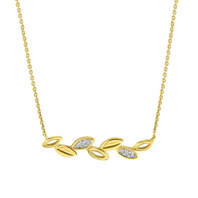 Halskette 375 Gold mit 6x Zirkonia weiß