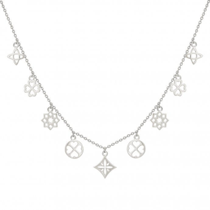 Collier 925 Silber rhodiniert Anhänger klein