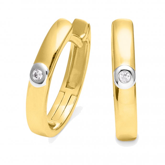 Ohrringe Gold 585 mit 2 Brillanten zus. 0,02ct.