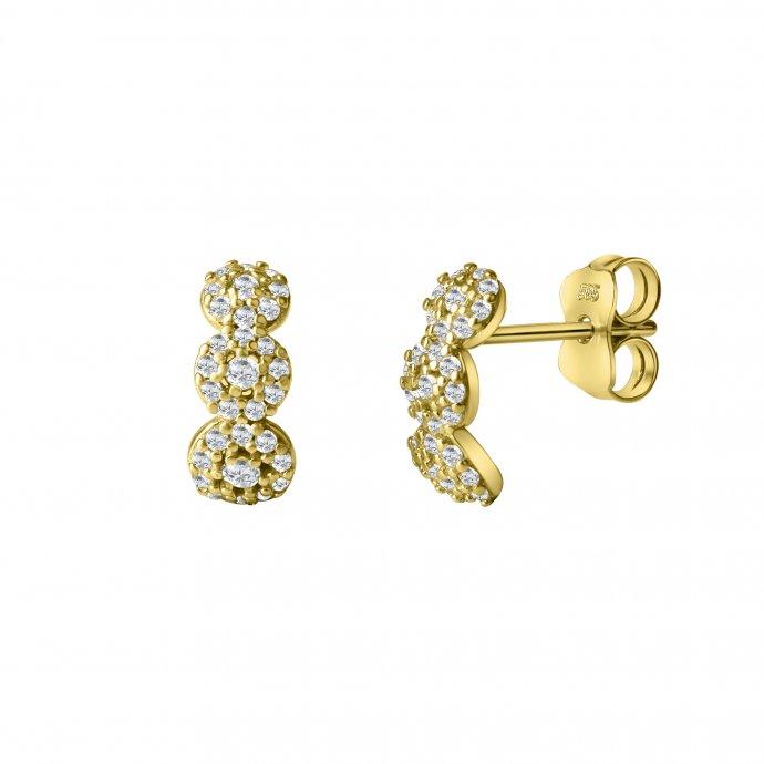Ohrringe Gold 585 mit 60x Zirkonia weiß