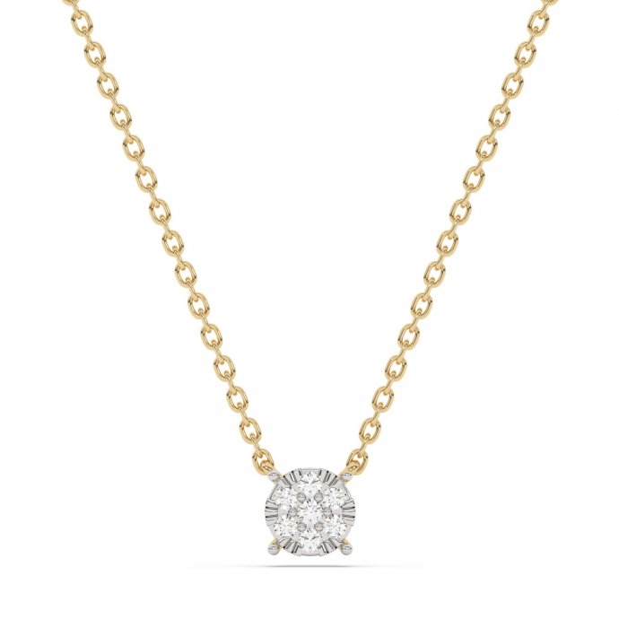 Halskette 585 Gelbgold mit im Labor gezüchtetem Diamanten