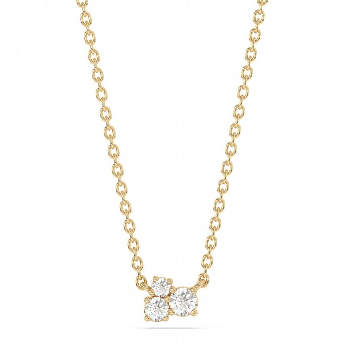 Halskette 585 Gelbgold mit im Labor gezüchteten Diamanten