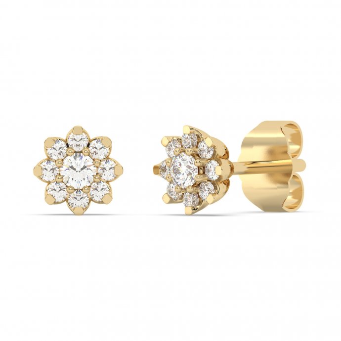 Ohrringe 585 Gelbgold mit im Labor gezüchteten Diamanten