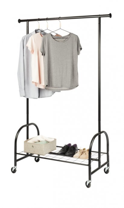 Kleiderständer Mod. Profi Schwarz, Kleiderstangen mit Rollen