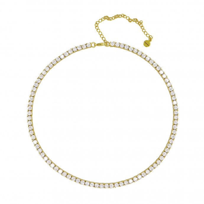 Collier vergoldet mit Zirkonia weiss