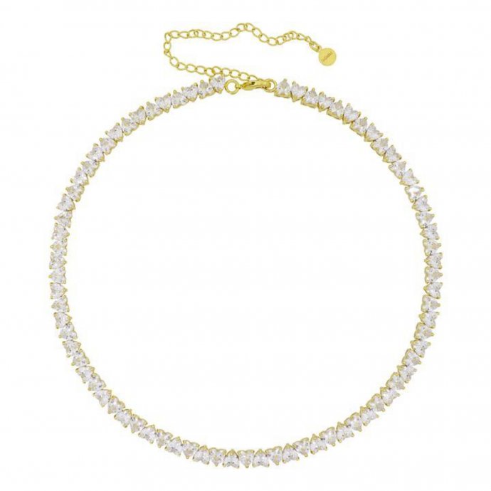 Collier vergoldet mit Zirkonia weiss