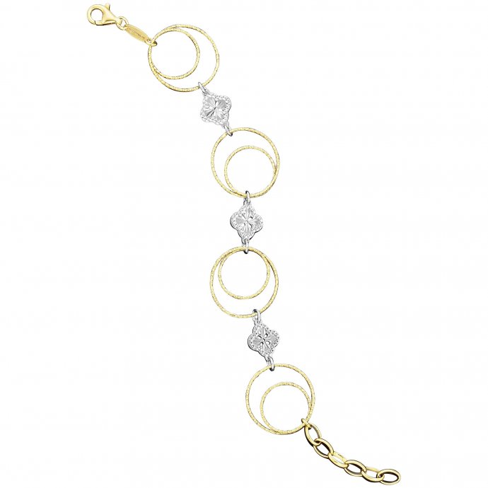 Armband 925/- Sterling Silber rhodiniert/vergoldet  19 cm