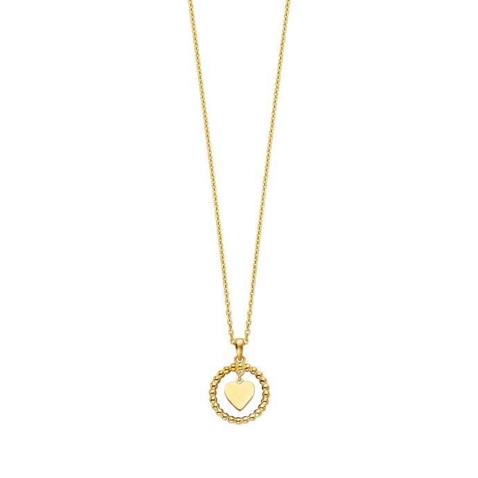 Collier 925/- Sterling Silber vergoldet mit beweglichem Herz