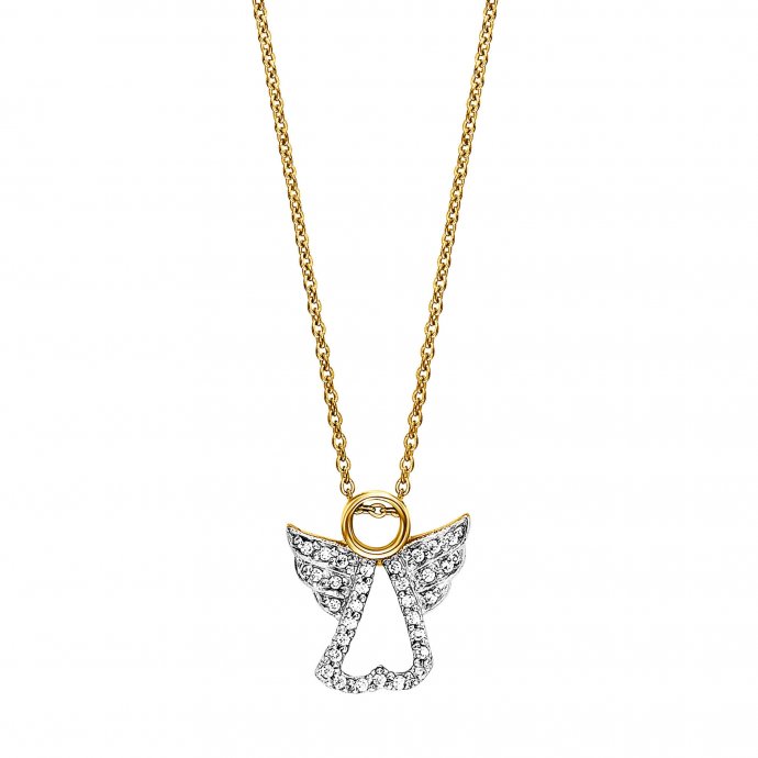 Anhänger mit Kette 925/- Sterling Silber vergoldet mit Anhänger Engel