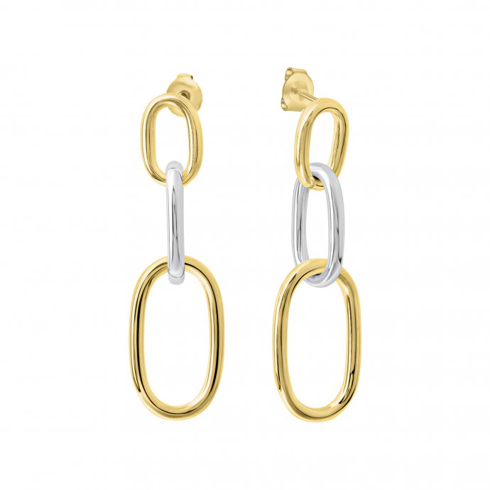 Ohrhänger 925  Sterling Silber zweifarbig