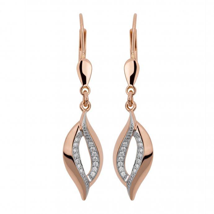 Ohrringe 585 Gold rosé mit 28 Brillanten 0,10ct.