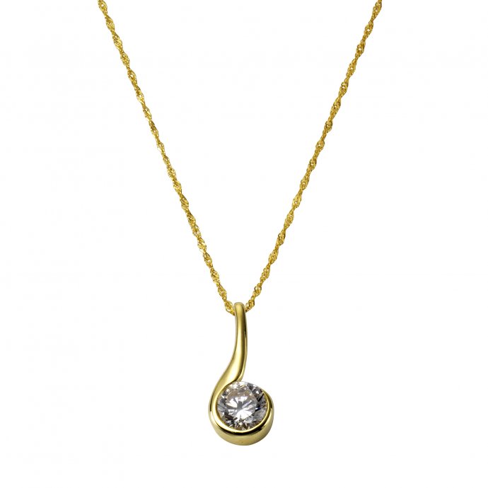 Halskette 375/- Gelbgold Zirkonia