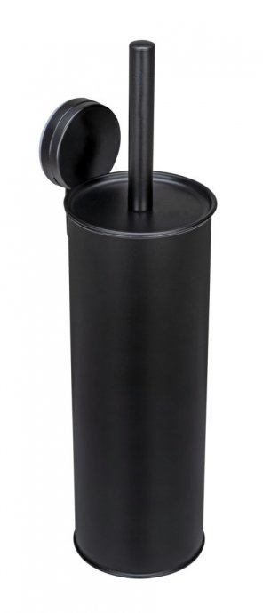 Static-Loc® Plus WC-Garnitur Mod. Pavia Schwarz, geschlossen, Befestigen ohne Bohren