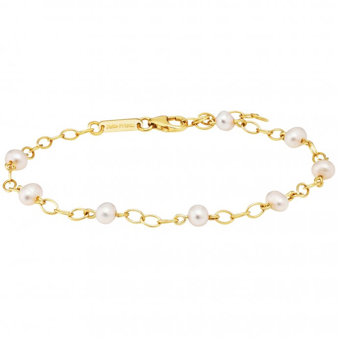 Armband 925/- Sterling Silber vergoldet  8 Perlen 19cm lang