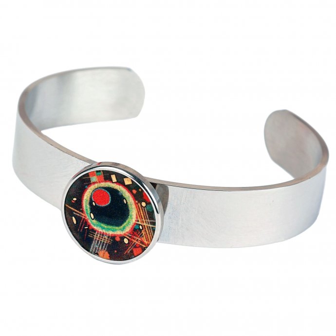 Armreif Edelstahl mit Silber-/Goldeinlage