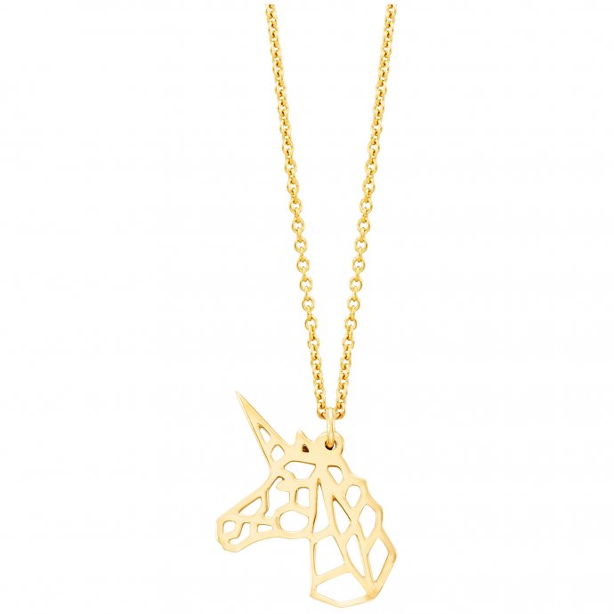 Anhänger mit Kette 925/- Sterling Silber vergoldet  Einhorn