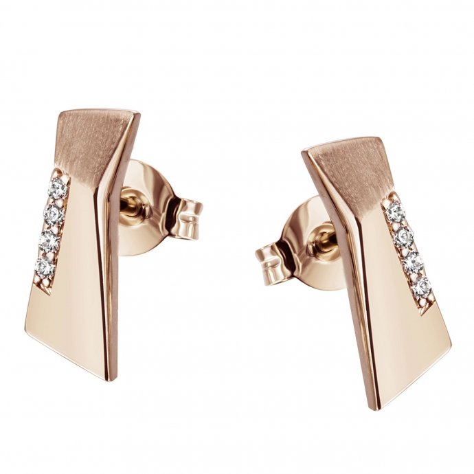 Ohrstecker 375 Roségold  Glänzend 8 Brillanten weiß