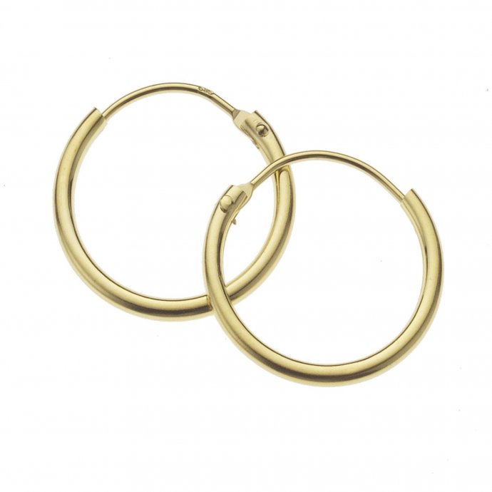 Ohrringe Gold 585 mit einem Durchmesser von 15mm