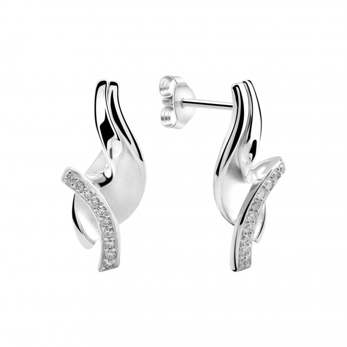 Ohrstecker 925/- Sterling Silber rhodiniert Zirkonia