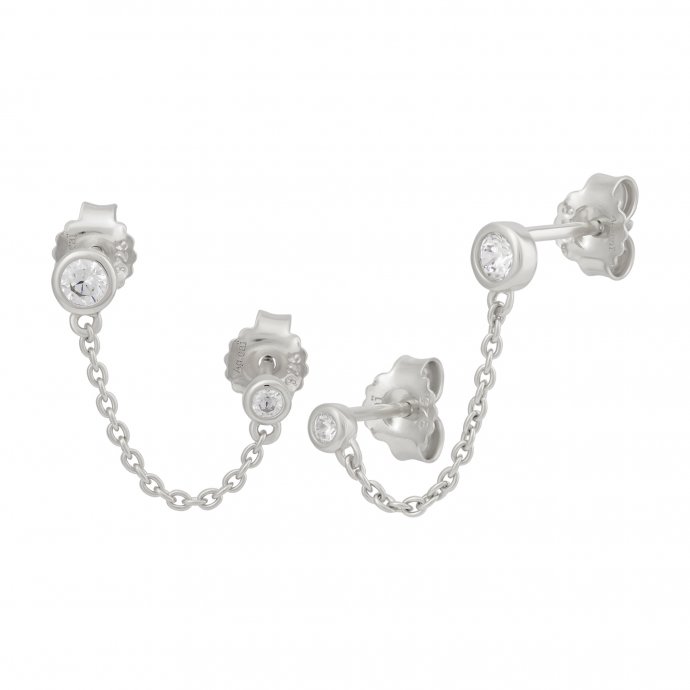 Doppelohrstecker 925 Sterling Silber rhodiniert