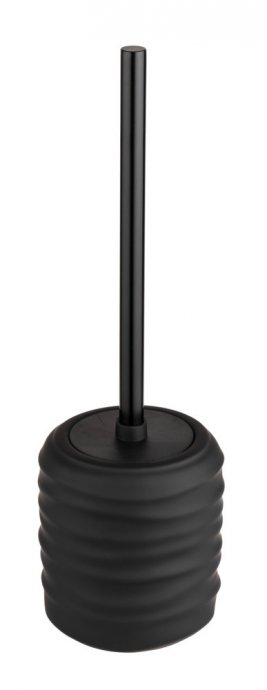 WC-Garnitur Mod. Illana, schwarz, Keramik, Edelstahl, Ø8,5x38,5 cm, soft-touch Beschichtung, freistehend