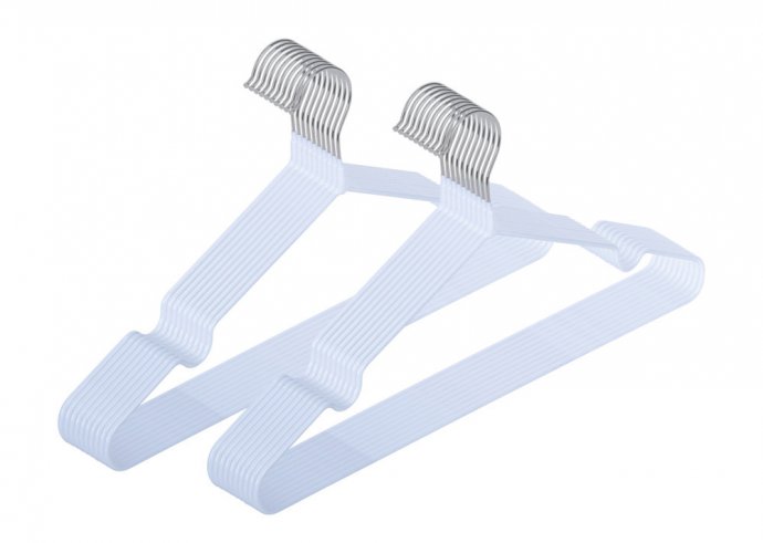 Kleiderbügel Mod. Sascha Weiß, 20er Set, rutschfeste Beschichtung