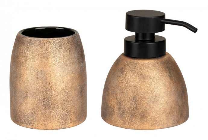 Bad-Accessoire Set Mod. Tremea, bronze, keramik, Ø 12 x 13,5 cm, hochwertige Keramik, freistehend