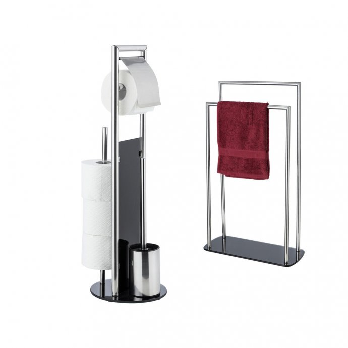 WC-Garnitur und Handtuchständer Mod. Ravina, 2 tlg., 3in1 WC-Set