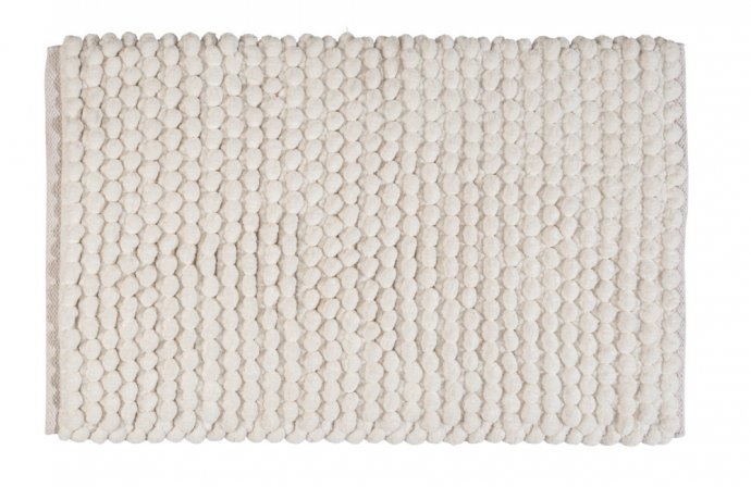 Badteppich Mod. Solivo, weiß, Polyester/Baumwolle, 50x80 cm, rutschhemmend beschichtet, schnelltrocknend