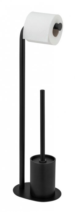 Stand WC-Garnitur Mod. Levante, schwarz, Stahl, 23x63x17 cm, rostfrei und freistehend