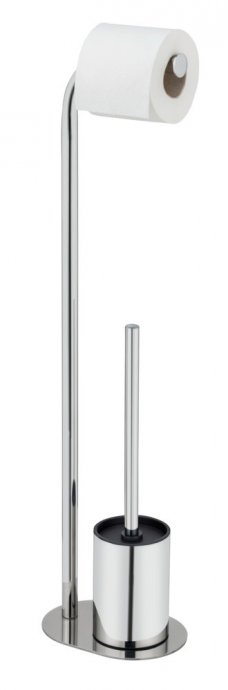 Stand WC-Garnitur Mod. Levante, edelstahl, glänzend, schwarz, 23x63x17 cm, rostfrei und freistehend