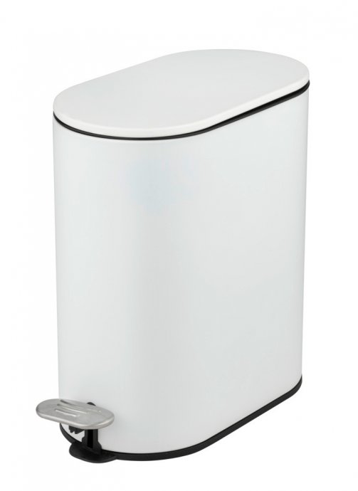 Kosmetikeimer Mod. Collungo, weiß, Stahl/Kunststoff, 5L, Easy-Close, mit herausnehmbarem Innenbehälter