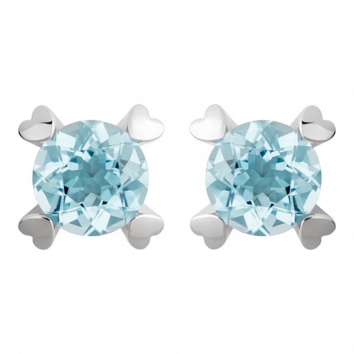 Ohrringe Gold 585 mit 2x Blau-Topas (beh.) 7mm