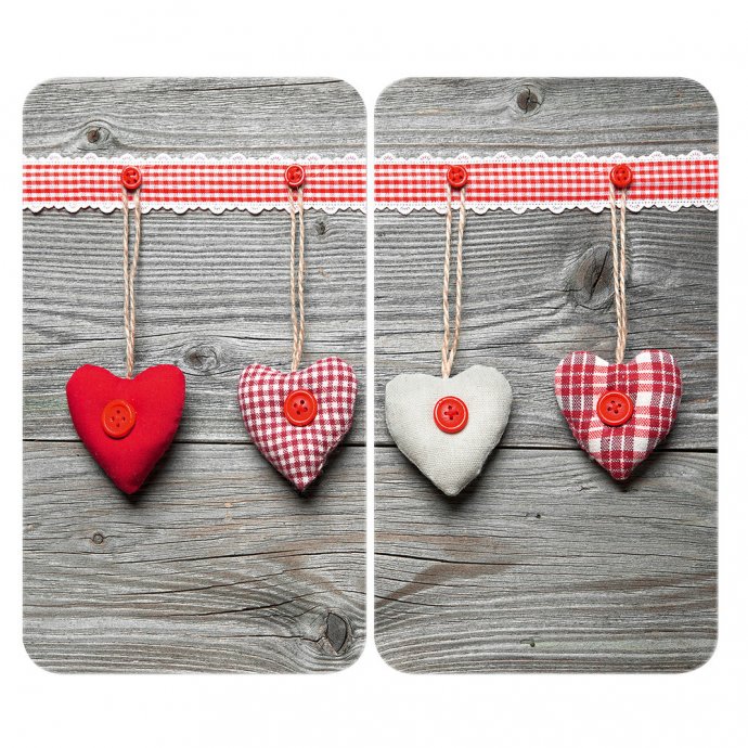 Herdabdeckplatte Universal Mod. Herzen, 2er Set, für alle Herdarten geeignet