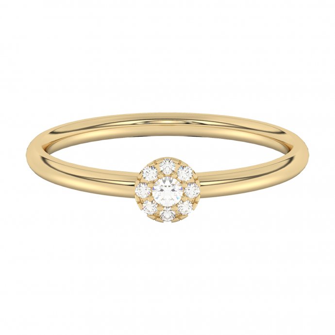 Ring 585 Gelbgold mit im Labor gezüchteten Diamanten