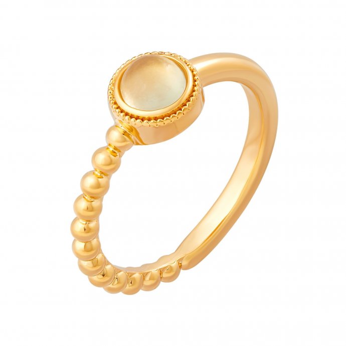 Ring 925 Silber vergoldet Prehnit