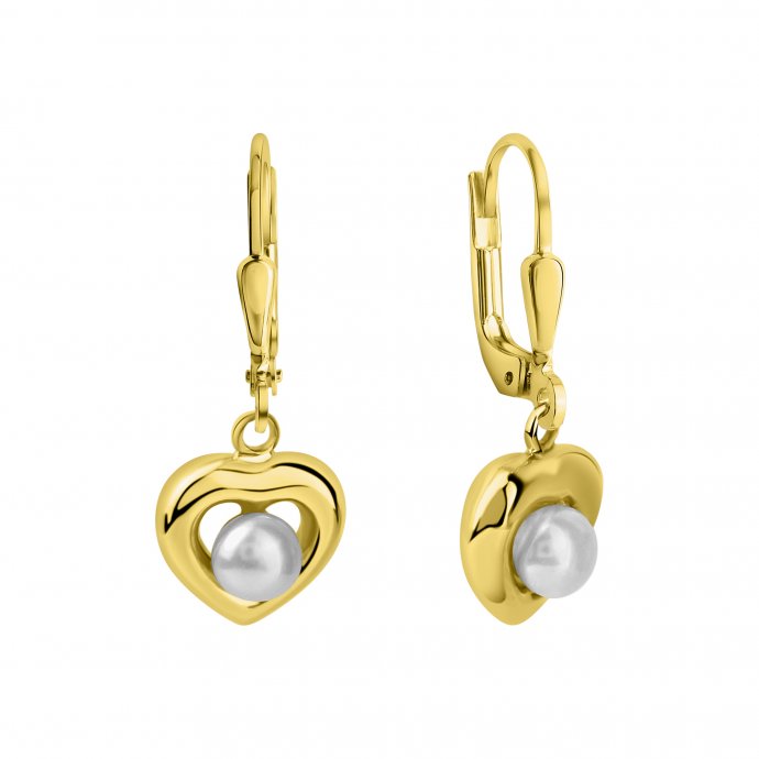 Ohrhänger 375/- Gelbgold Süßwasserperle