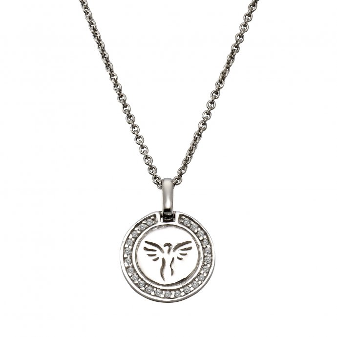 Halskette Silber 925 rhodiniert 36/40cm lang mit Engel-Motiv