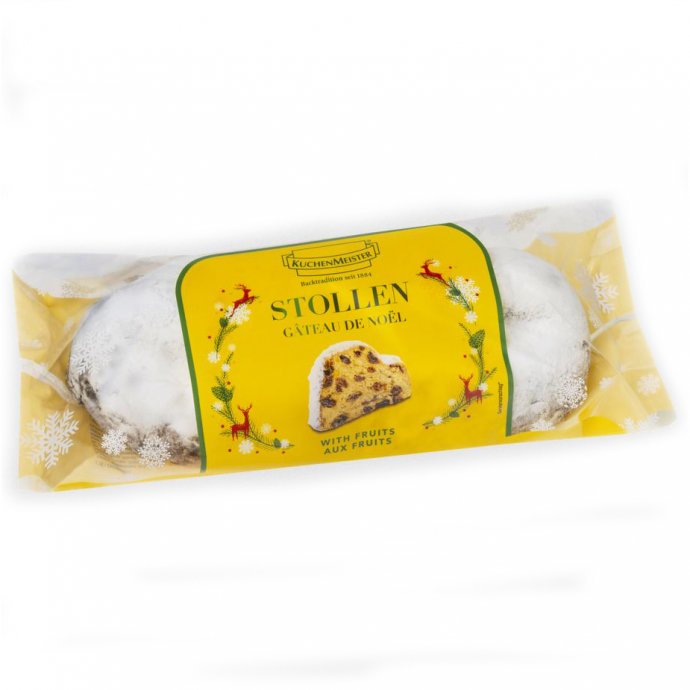 KuchenMeister Christstollen mit Rosinen und kandierten Früchten 200g