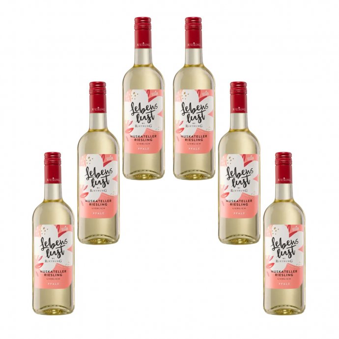 Rietburg Lebenslust Muskateller Riesling fruchtig 750ml 6er Pack